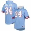 Cheapest 🛒 Unbranded Men's Mitchell & Ness Earl Campbell Light Blue Houston Oilers Retired Player Mesh Name & Number Hoodie T-Shirt 🤩