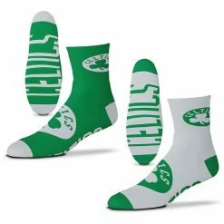Promo 😍 Unbranded Men's For Bare Feet Boston Celtics 2-Pack Team Quarter-Length 🧦 Socks 😍