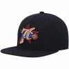 Deals 🎁 Unbranded Men's Mitchell & Ness Black Philadelphia 76ers Hardwood Classics Team Ground 2.0 Snapback Hat 👏