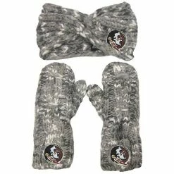 Budget 🎉 Unbranded 👩 Women's ZooZatz Florida State Seminoles Logo Marled Headband And Mitten Set 🔥