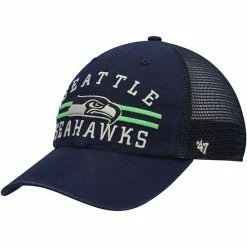 Best Sale 😀 Unbranded Men's '47 College Navy Seattle Seahawks Highpoint Trucker Clean Up Snapback Hat 🎁