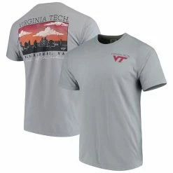 Best Pirce ❤️ Unbranded Men's Gray Virginia Tech Hokies Team Comfort Colors Campus Scenery T-Shirt ⌛