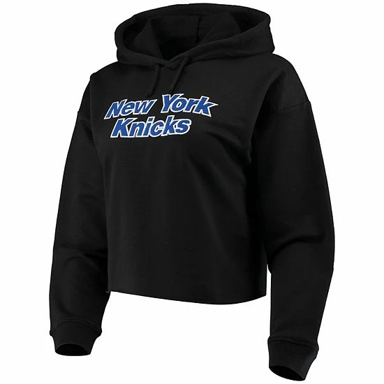Promo โค๏ธ Unbranded ๐ฉ Women's FISLL Black New York Knicks Logo Cropped Pullover Hoodie ๐ - Image 3