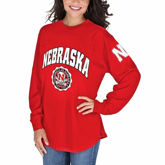 Deals ๐งจ Unbranded ๐ฉ Women's Pressbox Scarlet Nebraska Huskers Edith Long Sleeve T-Shirt ๐ - Image 2