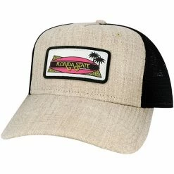 Hot Sale ⌛ Unbranded Men's League Collegiate Wear Tan Florida State Seminoles Beach Club Roadie Trucker Snapback Adjustable Hat ❤️