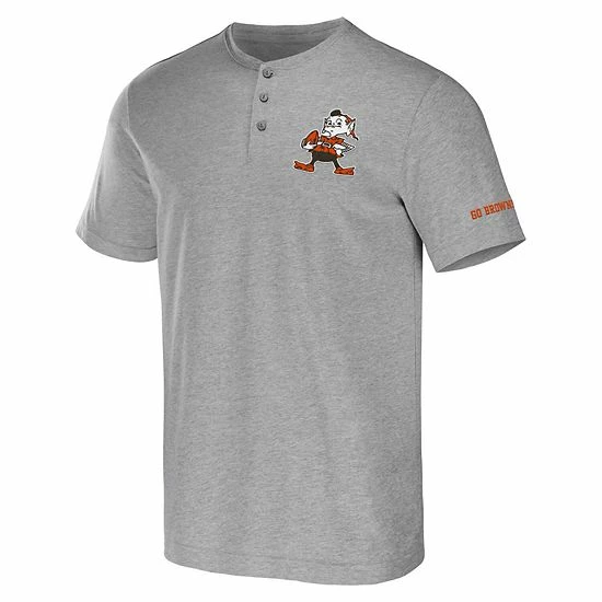 Cheapest 🤩 Unbranded Men's NFL X Darius Rucker Collection By Fanatics Heather Gray Cleveland Browns Henley T-Shirt 🥰 - Image 3