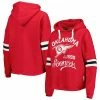 Coupon 😀 Unbranded 👩 Women's Pressbox Crimson Oklahoma Sooners Super Pennant Pullover Hoodie ✨