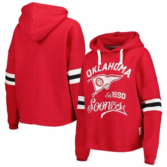 Coupon ๐ Unbranded ๐ฉ Women's Pressbox Crimson Oklahoma Sooners Super Pennant Pullover Hoodie โจ
