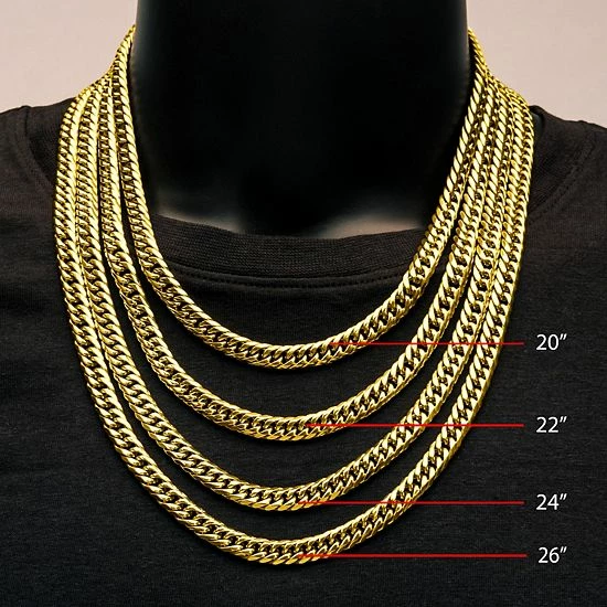New 😉 Unbranded 18k Gold Over Stainless Steel 8 Mm Curb Chain Necklace ⌛ - Image 3