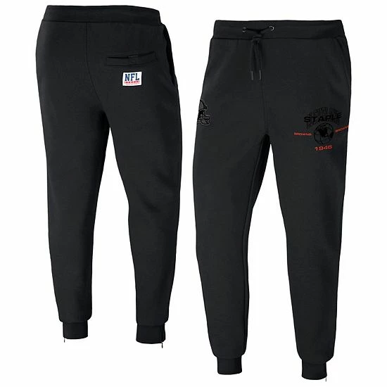 Best Pirce 👍 Unbranded Men's NFL X Staple Black Cleveland Browns Globe Fleece Pants 🌟 - Image 2