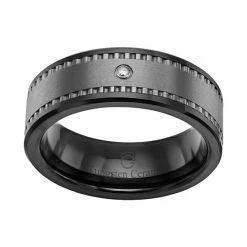 Cheap ❤️ Unbranded Diamond Accent Black Ceramic And Tungsten Band - Men 🔔