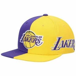 Top 10 👏 Unbranded Men's Mitchell & Ness Purple/Gold Los Angeles Lakers Team Half And Half Snapback Hat 👏