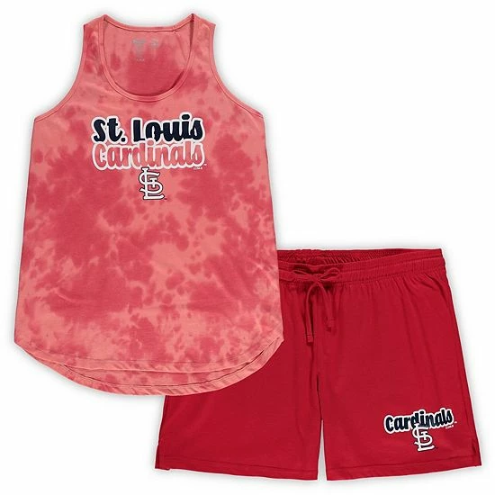 Outlet ๐ฅ Unbranded ๐ฉ Women's Concepts Sport Red St. Louis Cardinals Plus Size Cloud Tank Top & Shorts Sleep Set ๐