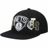 Cheapest 😍 Unbranded Men's Mitchell & Ness Black Brooklyn Nets Hype Type Snapback Hat ✔️