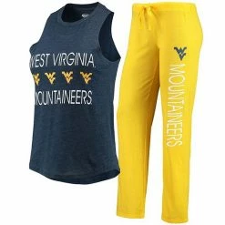 Promo 🧨 Unbranded 👩 Women's Concepts Sport Gold/Navy West Virginia Mountaineers Tank Top & Pants Sleep Set 💯