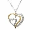 Best reviews of 😉 Unbranded 18k Gold-Over-Silver And Sterling Silver Diamond Accent Heart Pendant ✨