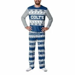 Outlet 🥰 Unbranded Men's FOCO Royal Indianapolis Colts Team Ugly Pajama Set 🌟