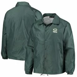 Cheapest 🥰 Unbranded Men's Green Green Bay Packers Coaches Classic Raglan Full-Snap Windbreaker Jacket 🔥