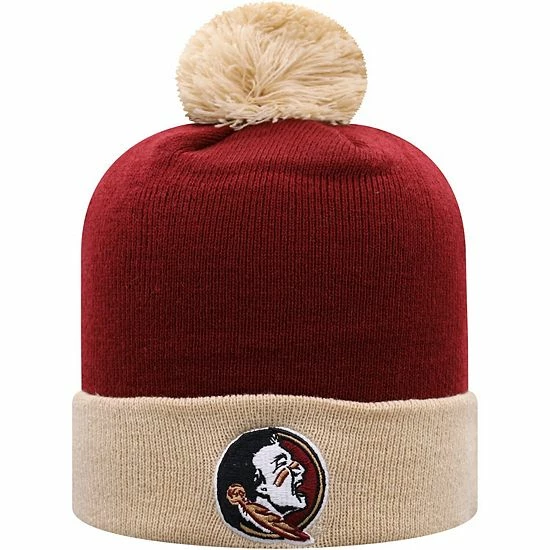 Best deal ๐ Unbranded Men's Top Of The World Garnet/Gold Florida State Seminoles Core 2-Tone Cuffed Knit Hat With Pom ๐ - Image 2