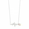 Best deal 🎉 Unbranded Two Tone Sterling Silver Diamond Accent Heartbeat Necklace 🧨