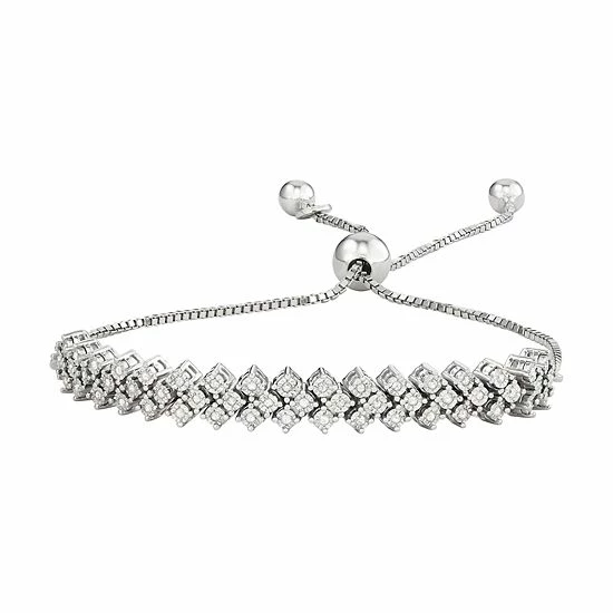 Best deal ❤️ Unbranded Gold Over Sterling Silver Diamond Accent 3 Row Bolo Bracelet ❤️ - Image 2