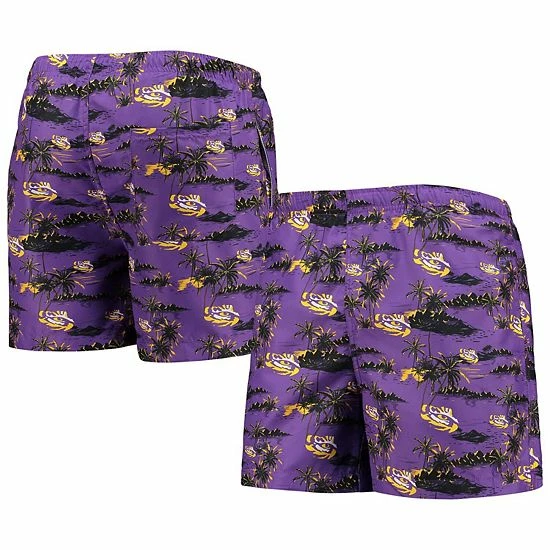 Discount 👏 Unbranded Men's FOCO Purple LSU Tigers Island Palm Swim Trunks ✨ - Image 2