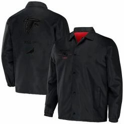 Buy ✔️ Unbranded Men's NFL X Staple Black Atlanta Falcons Coaches Full-Snap Jacket 💯