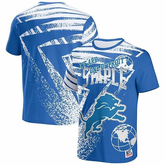 Best reviews of 😉 Unbranded Men's NFL X Staple Blue Detroit Lions All Over Print T-Shirt ⭐ - Image 2
