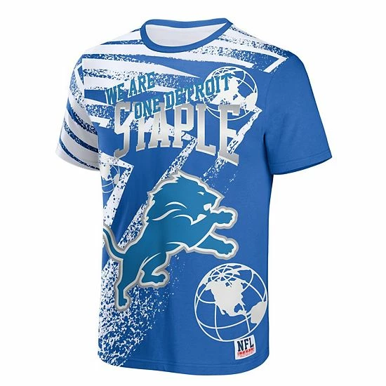 Best reviews of 😉 Unbranded Men's NFL X Staple Blue Detroit Lions All Over Print T-Shirt ⭐ - Image 3
