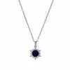 Promo 🔥 Unbranded Sterling Silver Lab-Created Blue & White Sapphire Star Pendant Necklace ✨