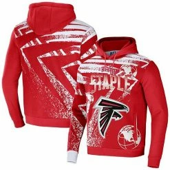 Top 10 🥰 Unbranded Men's NFL X Staple Red Atlanta Falcons All Over Print Pullover Hoodie 😉