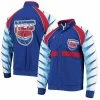 Wholesale 🔔 Unbranded Men's Mitchell & Ness Blue New Jersey Nets Hardwood Classics Authentic Warm-Up Raglan Full-Zip Jacket ⌛