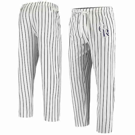 Hot Sale ⨠Unbranded Men's Concepts Sport White Colorado Rockies Vigor Pinstripe Pants 𧨠- Image 2