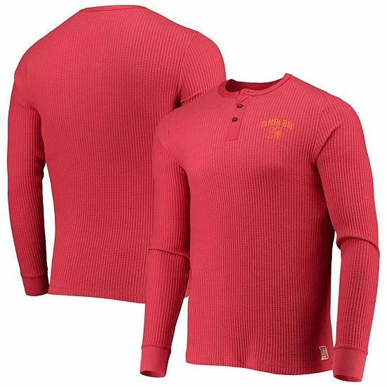 Cheap 💯 Unbranded Men's Junk Food Red Tampa Bay Buccaneers Thermal Henley Long Sleeve T-Shirt 🎉