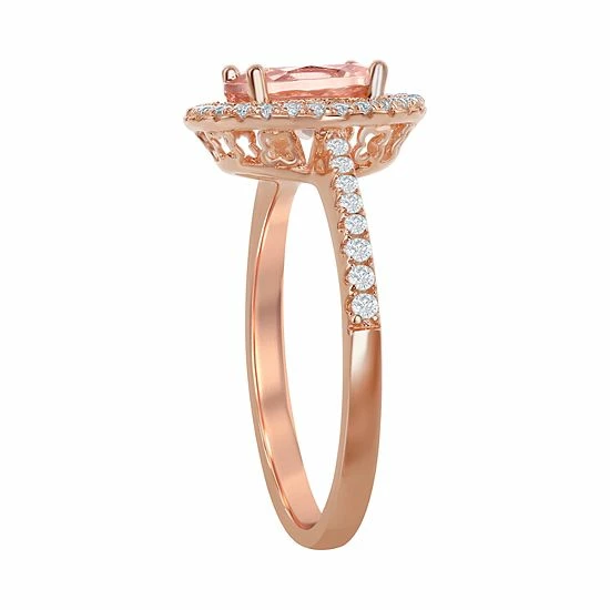 Best deal ๐ Unbranded Sterling Silver Oval Morganite Cubic Zirconia Ring โ๏ธ - Image 2