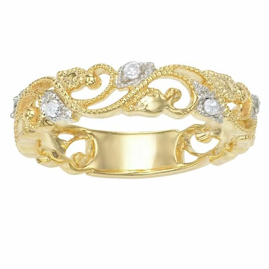 Best Pirce โ๏ธ Unbranded Sterling Silver 1/10 Carat T.W. Diamond Ring Rose ๐