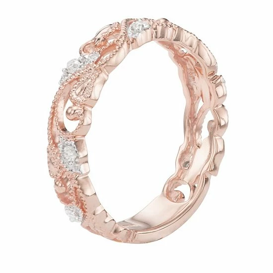 Best Pirce โ๏ธ Unbranded Sterling Silver 1/10 Carat T.W. Diamond Ring Rose ๐ - Image 3