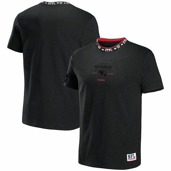 Best deal ⭐ Unbranded Men's NFL X Staple Black San Francisco 49ers Globe T-Shirt ✨ - Image 2