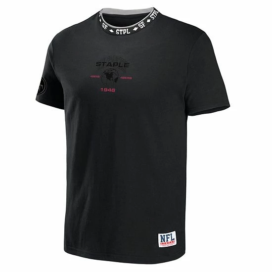Best deal ⭐ Unbranded Men's NFL X Staple Black San Francisco 49ers Globe T-Shirt ✨ - Image 3