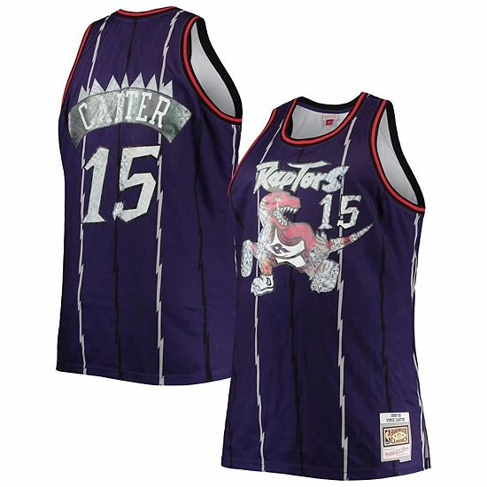 Brand new ๐ Unbranded Men's Mitchell & Ness Vince Carter Purple Toronto Raptors Big & Tall 1998-99 NBA 75th Anniversary Diamond Swingman Jersey โญ