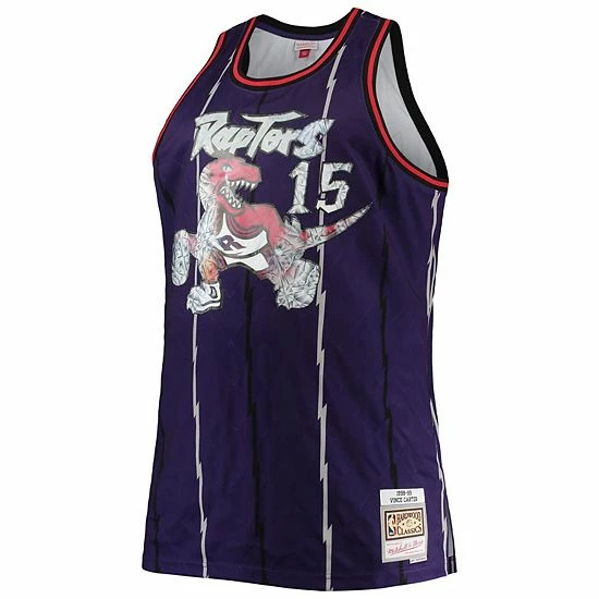 Brand new ๐ Unbranded Men's Mitchell & Ness Vince Carter Purple Toronto Raptors Big & Tall 1998-99 NBA 75th Anniversary Diamond Swingman Jersey โญ - Image 3