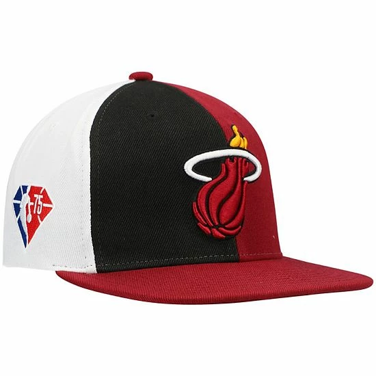 Brand new 👏 Unbranded Men's Mitchell & Ness Cardinal Miami Heat NBA 75th Anniversary What The? Snapback Hat 😀 - Image 2