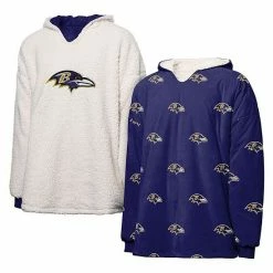 Top 10 👍 Unbranded 👩 Women's FOCO Purple/White Baltimore Ravens Repeat Print Reversible Hoodeez 👍