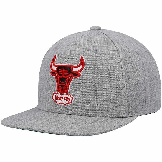Wholesale ๐ Unbranded Men's Mitchell & Ness Heathered Gray Chicago Bulls Hardwood Classics Team 2.0 Snapback Hat ๐งจ