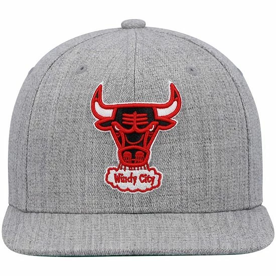 Wholesale ๐ Unbranded Men's Mitchell & Ness Heathered Gray Chicago Bulls Hardwood Classics Team 2.0 Snapback Hat ๐งจ - Image 3