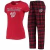 Promo ✔️ Unbranded 👩 Women's Concepts Sport Red/Navy Washington Nationals Lodge T-Shirt & Pants Sleep Set ✔️