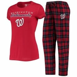 Promo ✔️ Unbranded 👩 Women's Concepts Sport Red/Navy Washington Nationals Lodge T-Shirt & Pants Sleep Set ✔️
