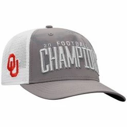 Brand new 🤩 Unbranded Men's Top Of The World Gray/White Oklahoma Sooners 2020 Big 12 Football Champions Locker Room Adjustable Hat 🔥