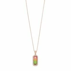 Budget 😍 Unbranded 18k Rose Gold Over Silver Watermelon Cubic Zirconia & Cubic Zirconia Pendant Necklace 🥰