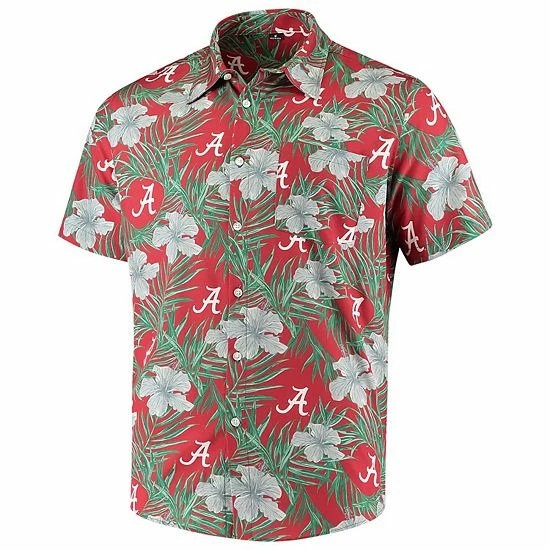 Best Sale ๐ Unbranded Men's Crimson Alabama Crimson Tide Floral Button-Up ๐ Shirt ๐ - Image 2